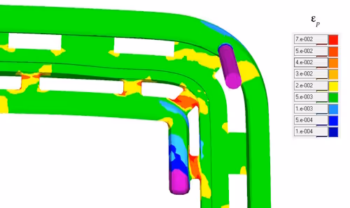 Plastic deformation intensity map from PoligonSoft simulation