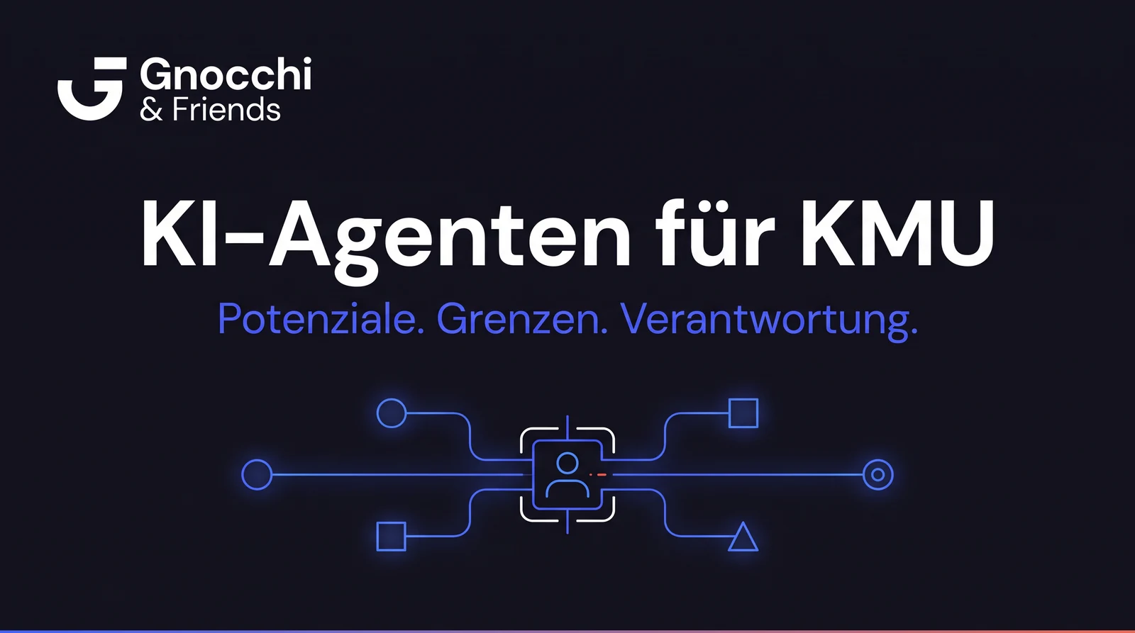 KI-Agenten für Schweizer KMU: Ein Mensch orchestriert verbundene Agentensysteme – Gnocchi & Friends.
