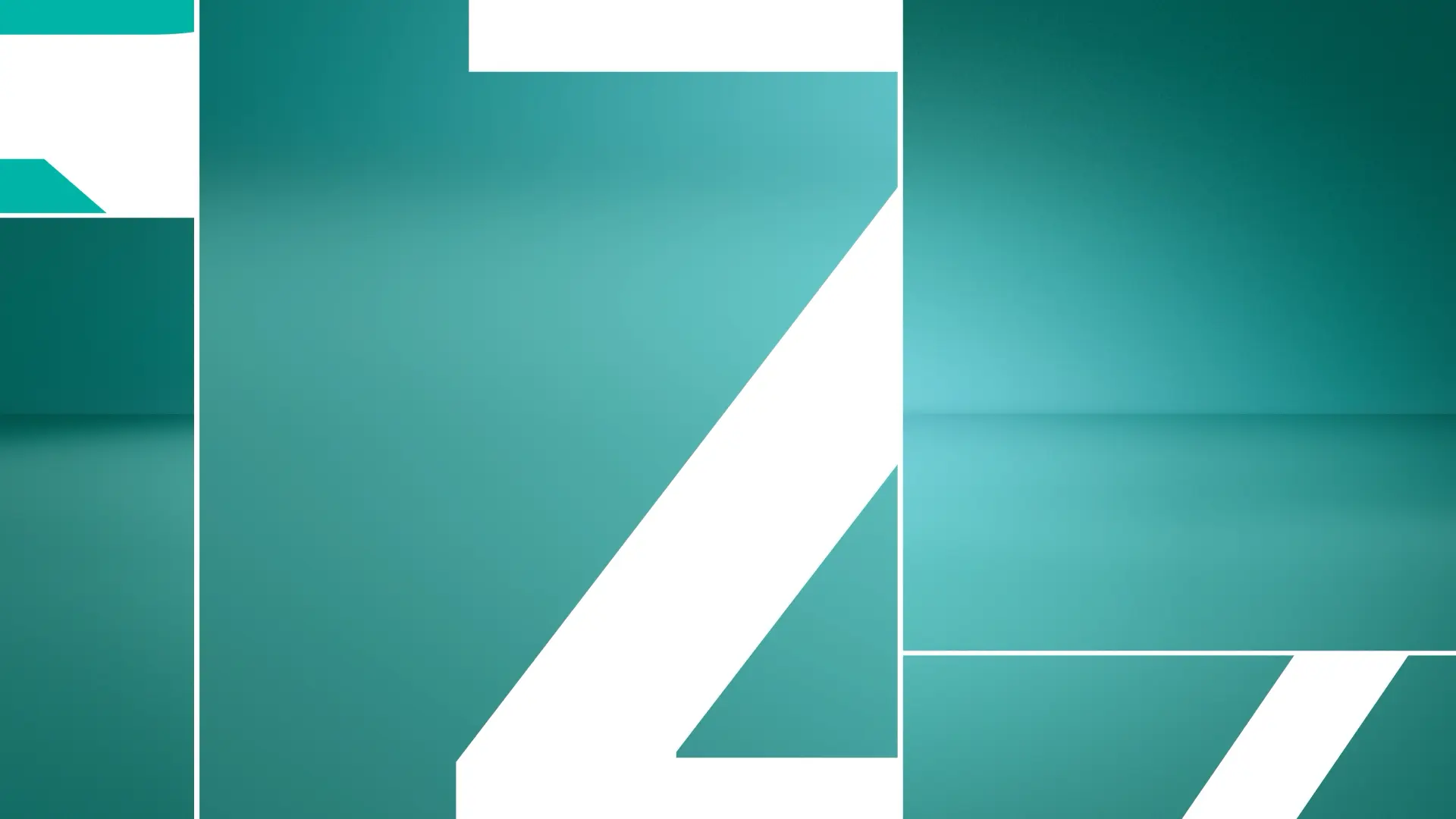 Abstract teal-colored panels with white geometric shapes arranged in a grid pattern for RTL Z.