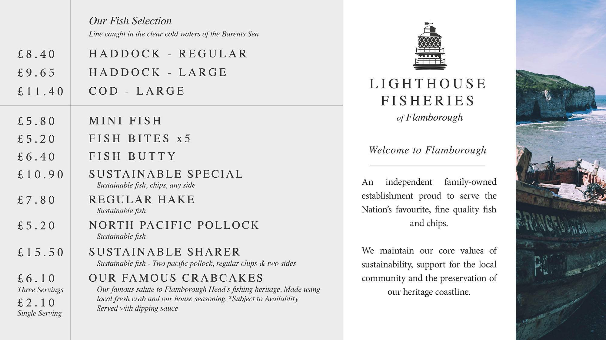 Lighthouse Menu 