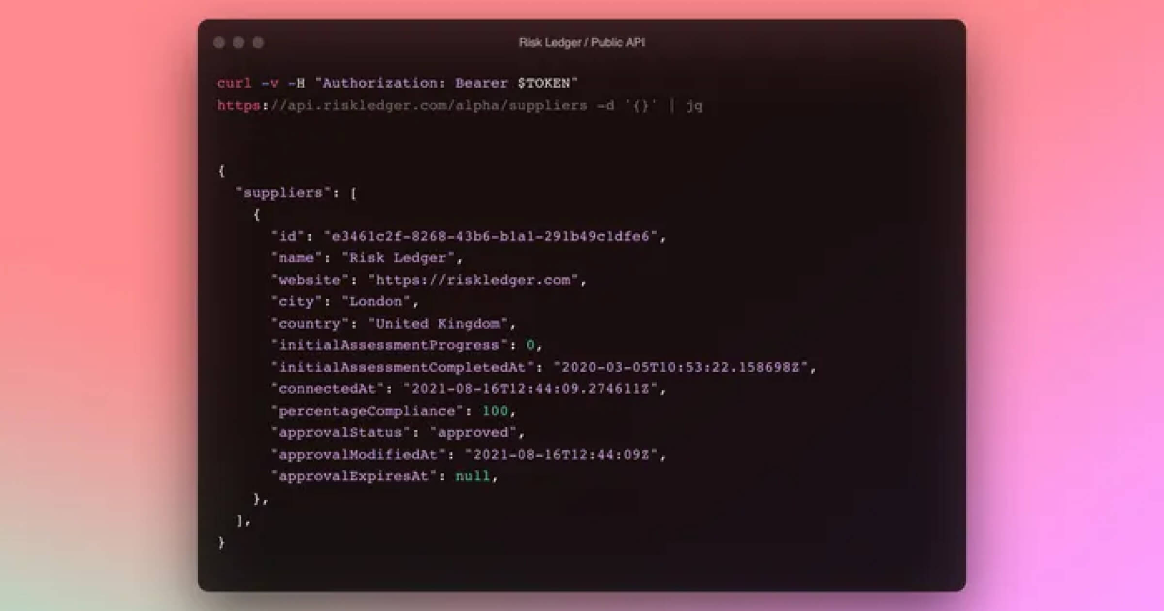 Risk Ledger API
