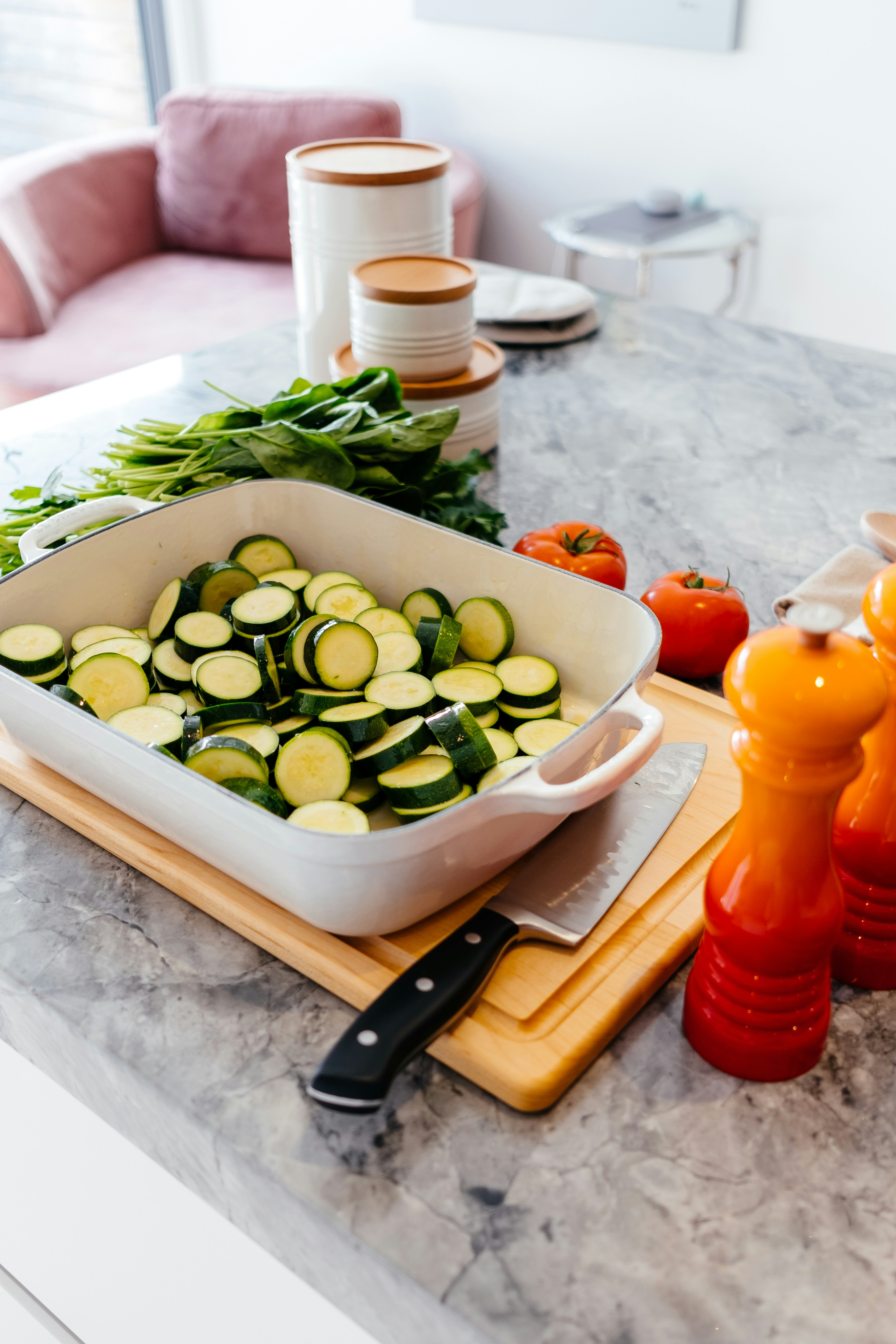 Tian de légumes d'été courgettes et tomates en tranches, Marcel Cuisine
