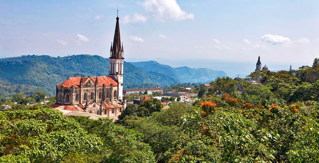 Vista panorámica del paisaje de Cuetzalan
