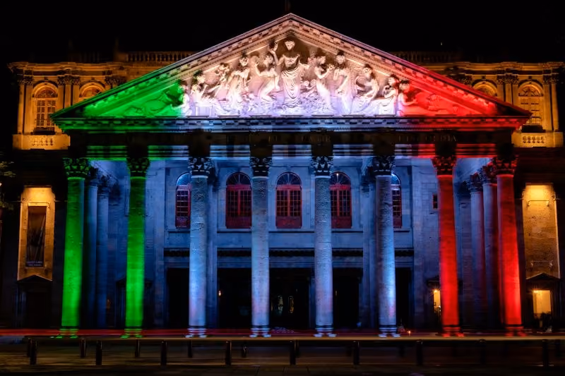 Teatro Degollado at night, Guadalajara