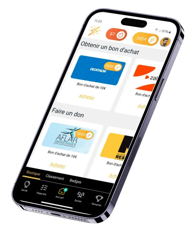 shop outch! pour cnvertir ses points de rewards en argent