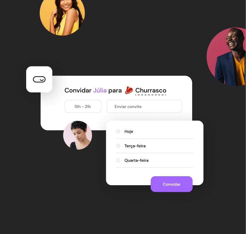 Screenshot para vc convidar os amigos para participar do mesmo evento