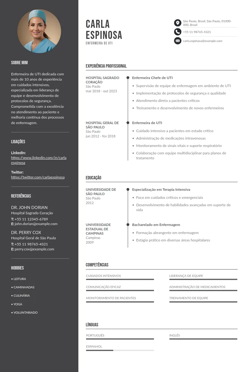 Como ter um CV de enfermeira de UTI competitivo: modelo e dicas