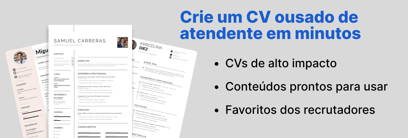 Melhor currículo de Atendente