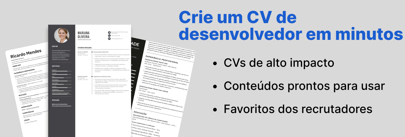Melhor currículo de desenolvedor web