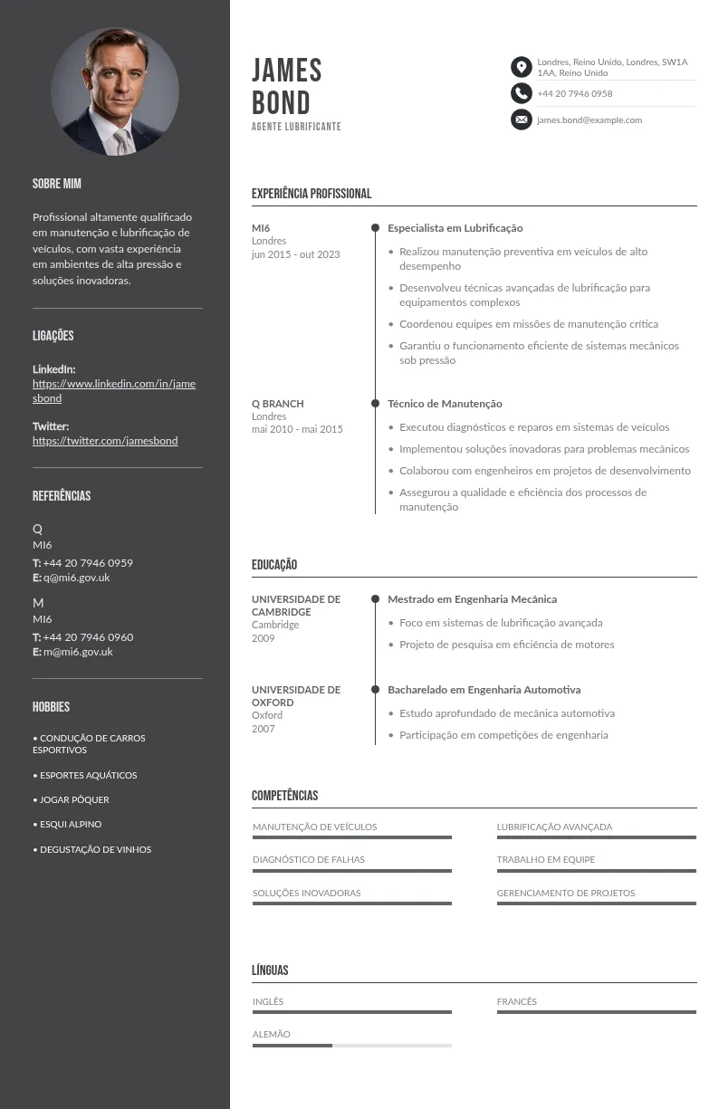 3 modelos de CV de lubrificador prontos que você deve usar