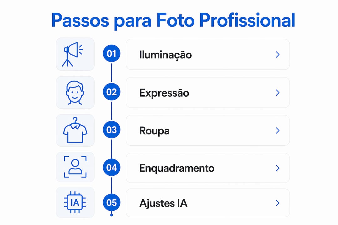 Infográfico: confira o passo a passo para criar uma foto profissional usando inteligência artificial