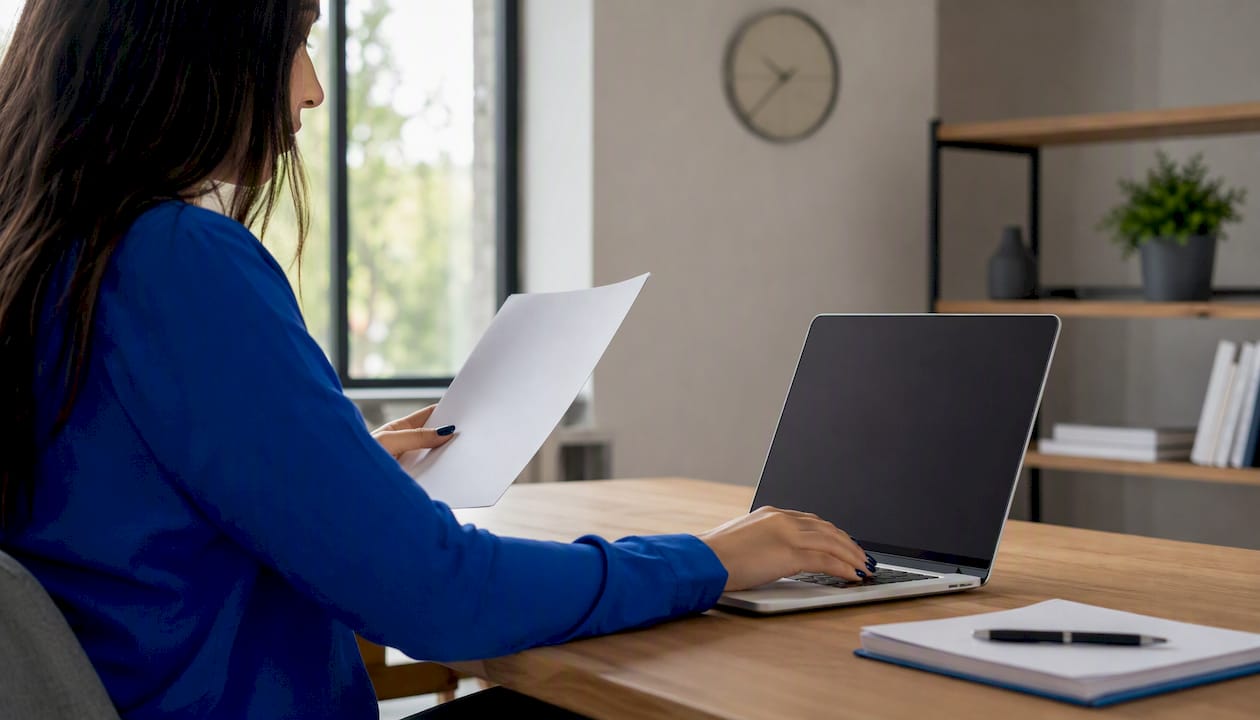 Equipe analisando currículos no escritório para garantir que estejam alinhados aos sistemas de triagem automática (ATS).