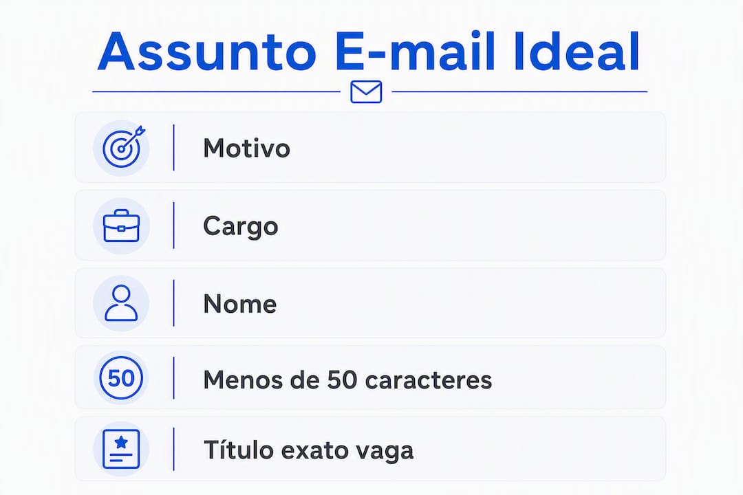 Infográfico: dicas para criar um assunto de e-mail eficiente ao enviar seu currículo