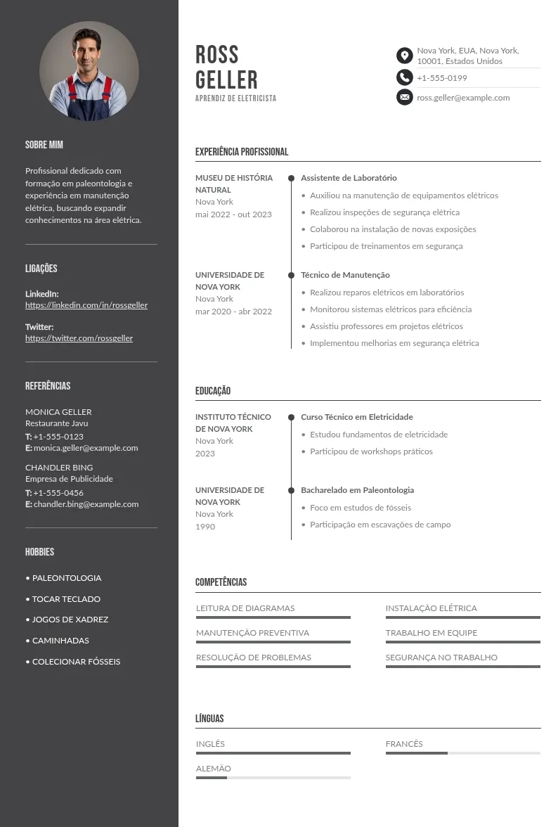 4 modelos de CV de aprendiz de eletricista + método exclusivo