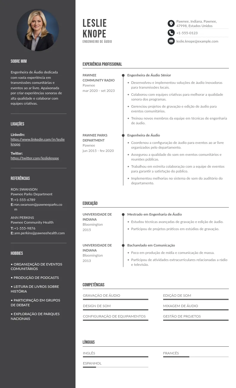 5 modelos de CV de engenheiro de áudio + método FREQ grátis