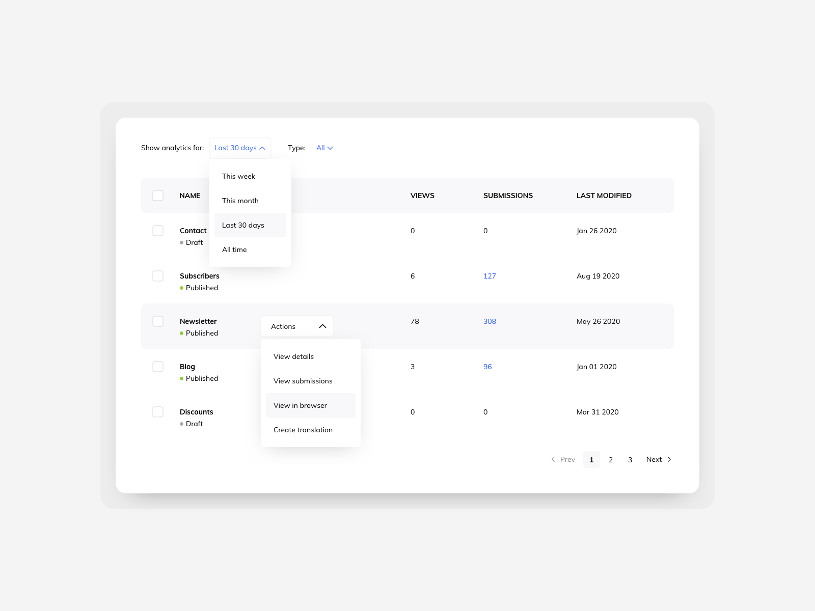 UI Design Daily | Table