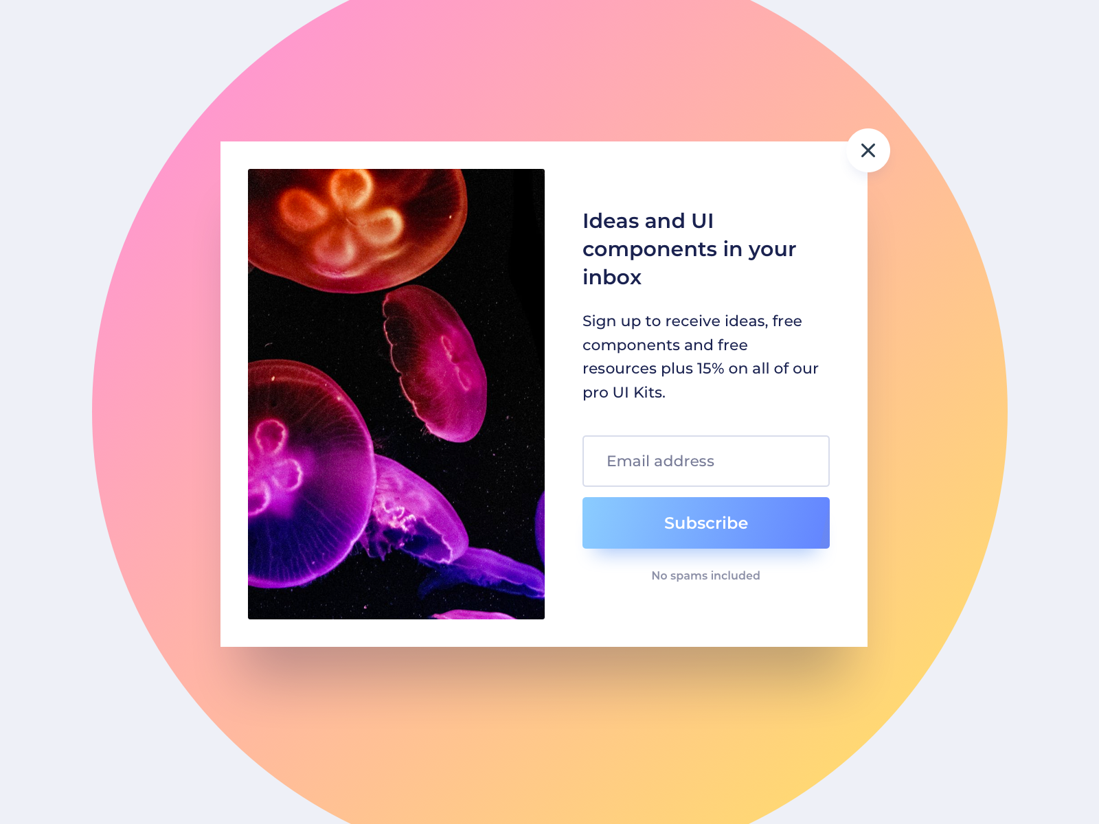 Subscription App Modal Example UI Design Daily | Subscribe Modal