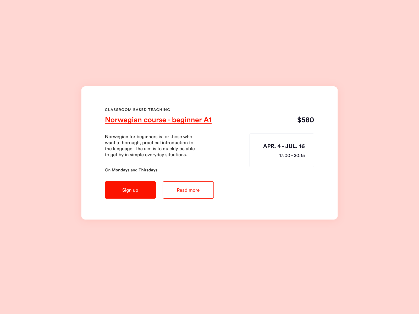 UI Design Daily | Course Card