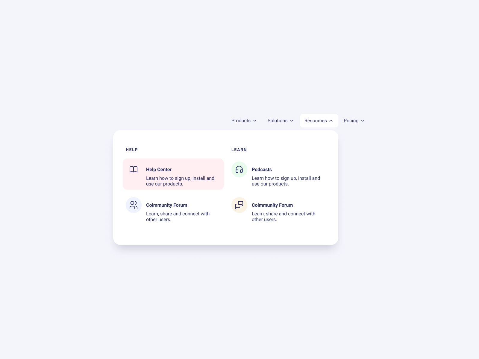 UI Design Daily | Dropdown Menu