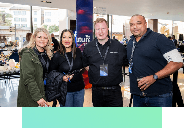 a group of people posing for a photo