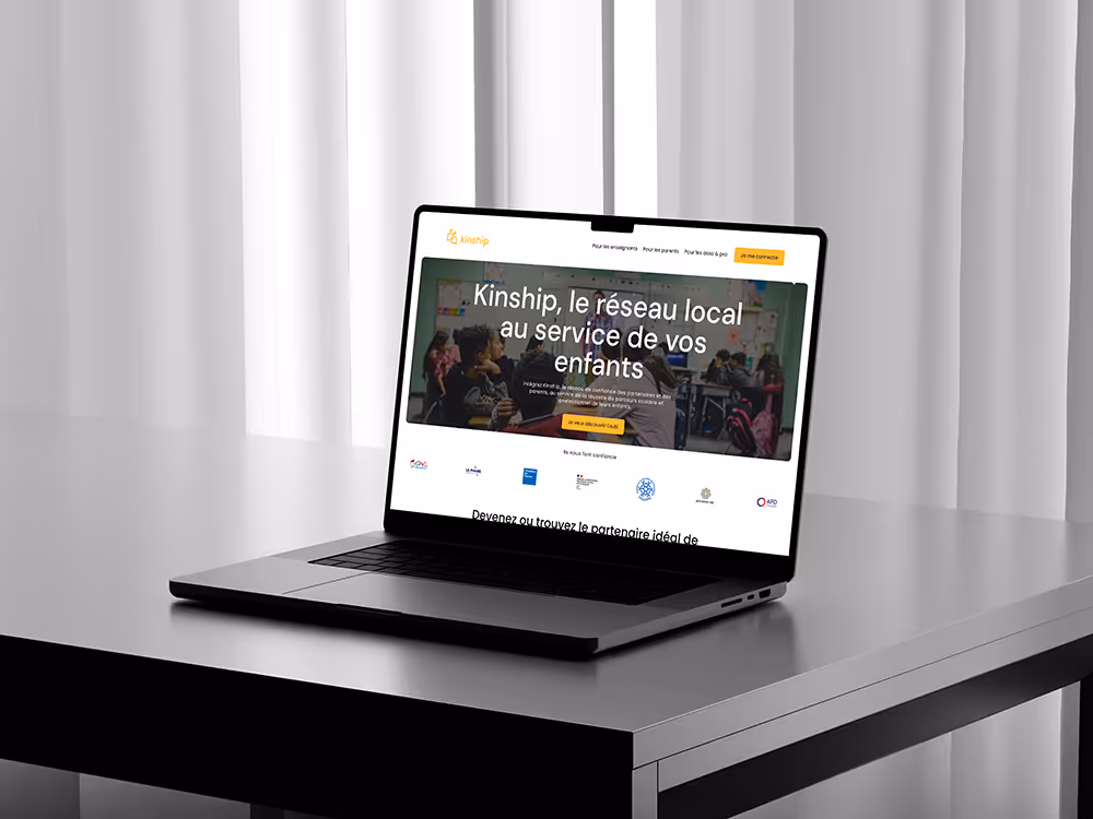 interface d'un écran réalisé en développement web pour Kinship