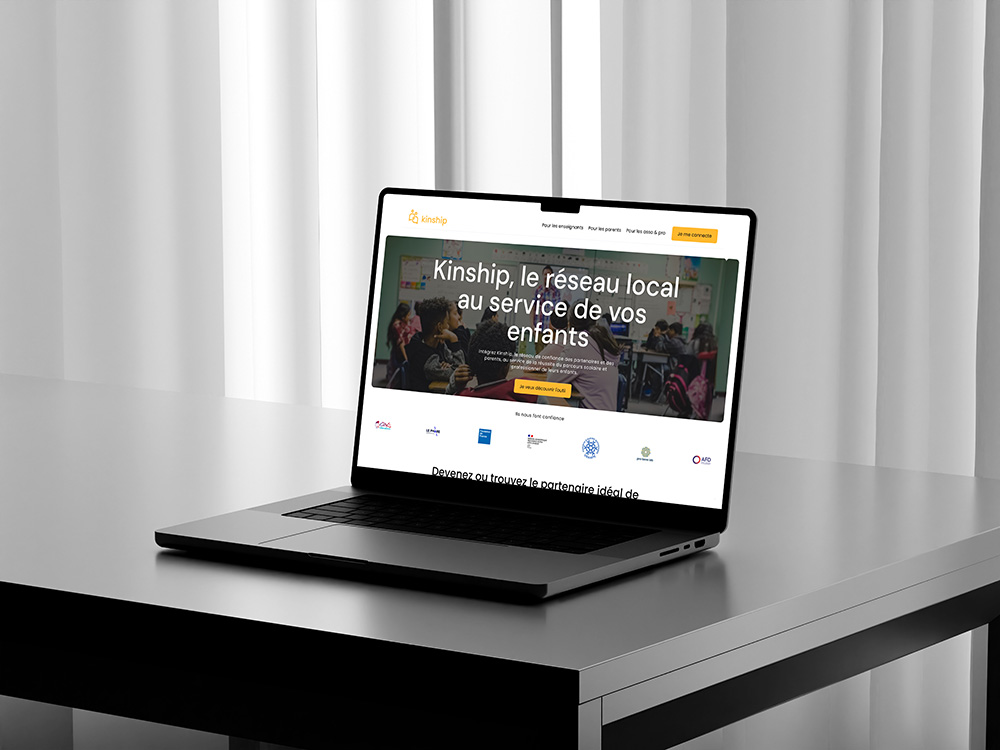 interface d'un écran réalisé en développement web pour Kinship