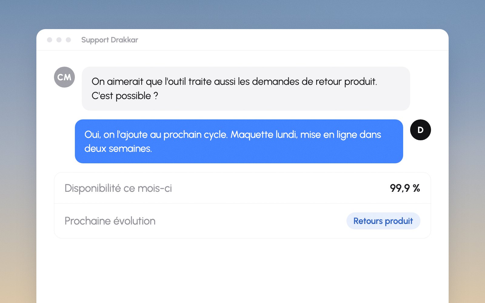 Support et évolutions après la mise en ligne
