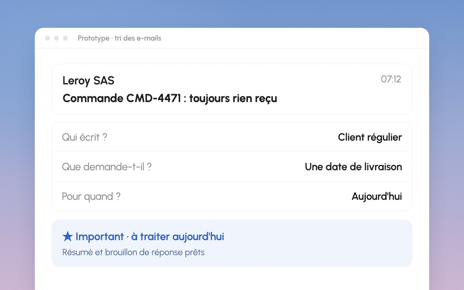Prototype de tri des e-mails par IA