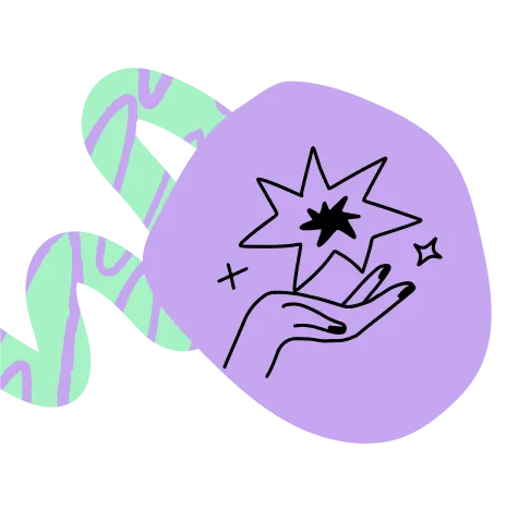 Open hand holding a sparkling star, symbolizing positive impact, recognition, or reward.