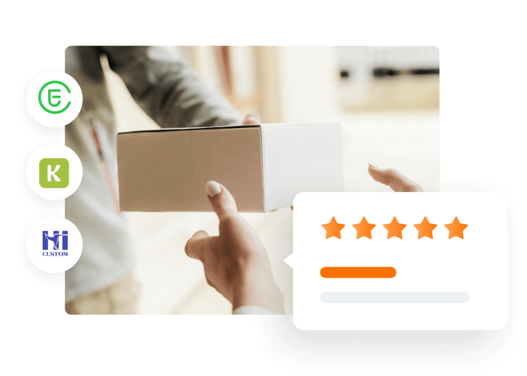 The courier delivers the package to the customer. The customer gives the seller a 5-star rating at the end of the order dispatch.