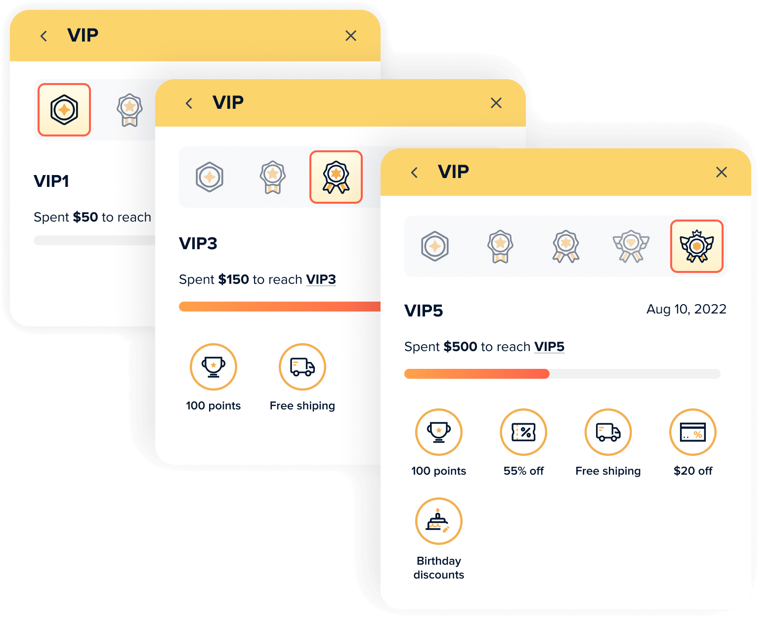 Elevate your loyalty program by creating tiers that offer exclusive perks to your most valuable customers