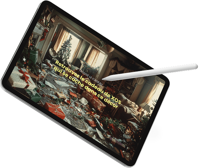 Tablette ipad avec un fond d'écran ou est écrit Les outils de performance en télétravail