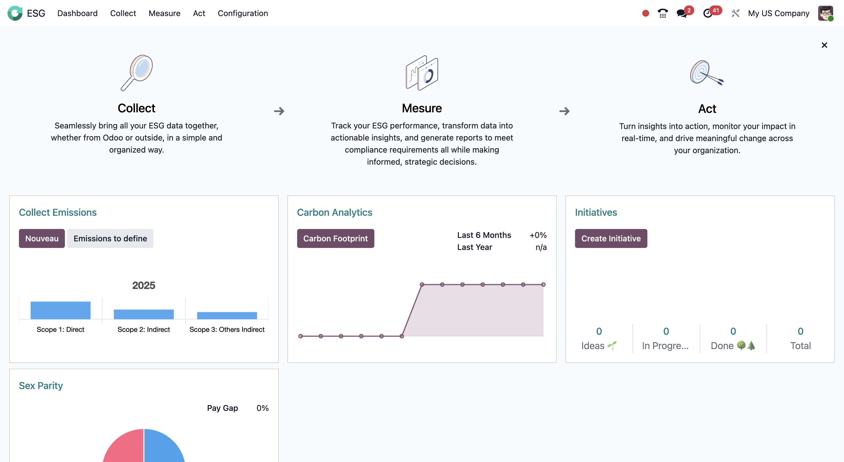 Extrait visuel du nouveau module ESG de Odoo