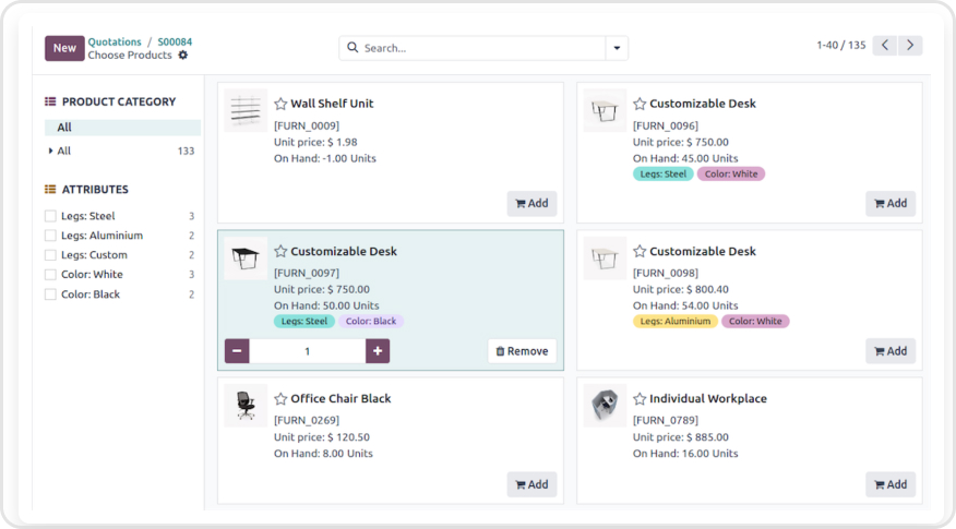 creation d'un devis crm odoo