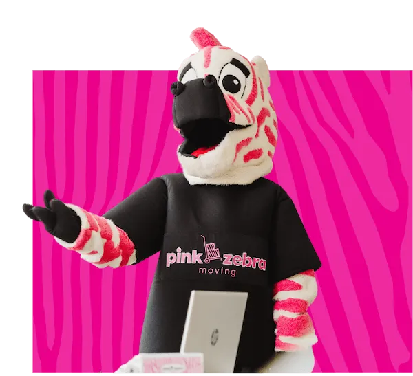 Pink Zebra Moving mascot
