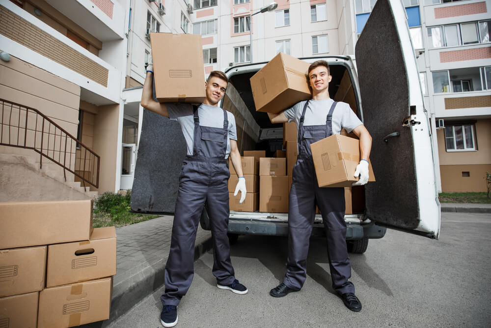 Oklahoma City Moving Companies carrying many boxes!