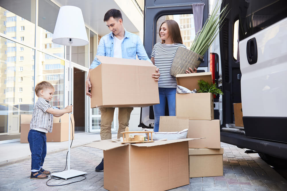A family enjoying their move with movers in Montgomery AL