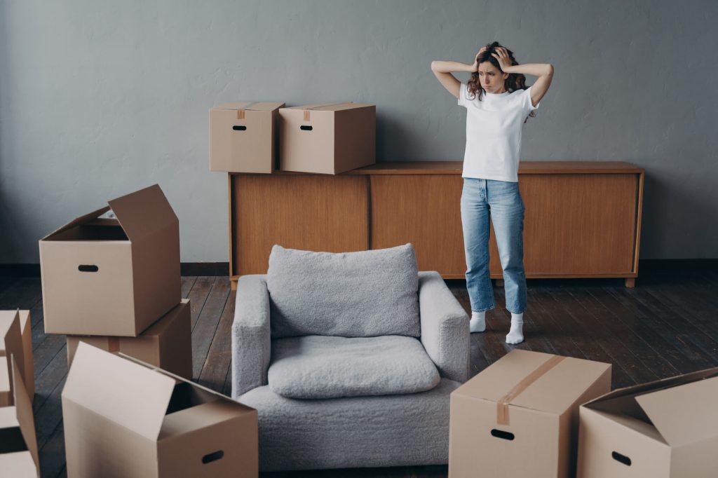 anxious woman needing Professional Packing Services