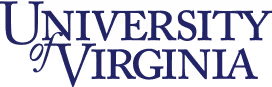 University of Virginia wordmark logo in navy blue text.