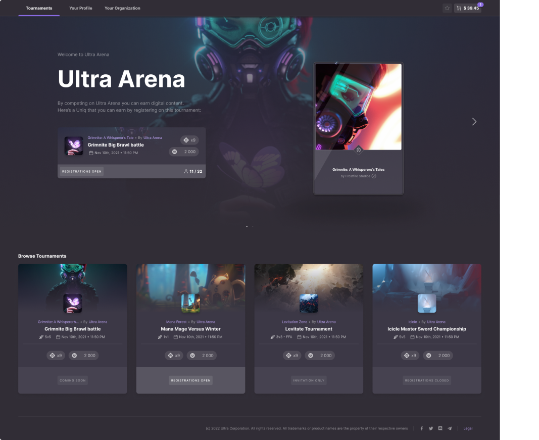 ultra blockchain crypto uos play2earn nft