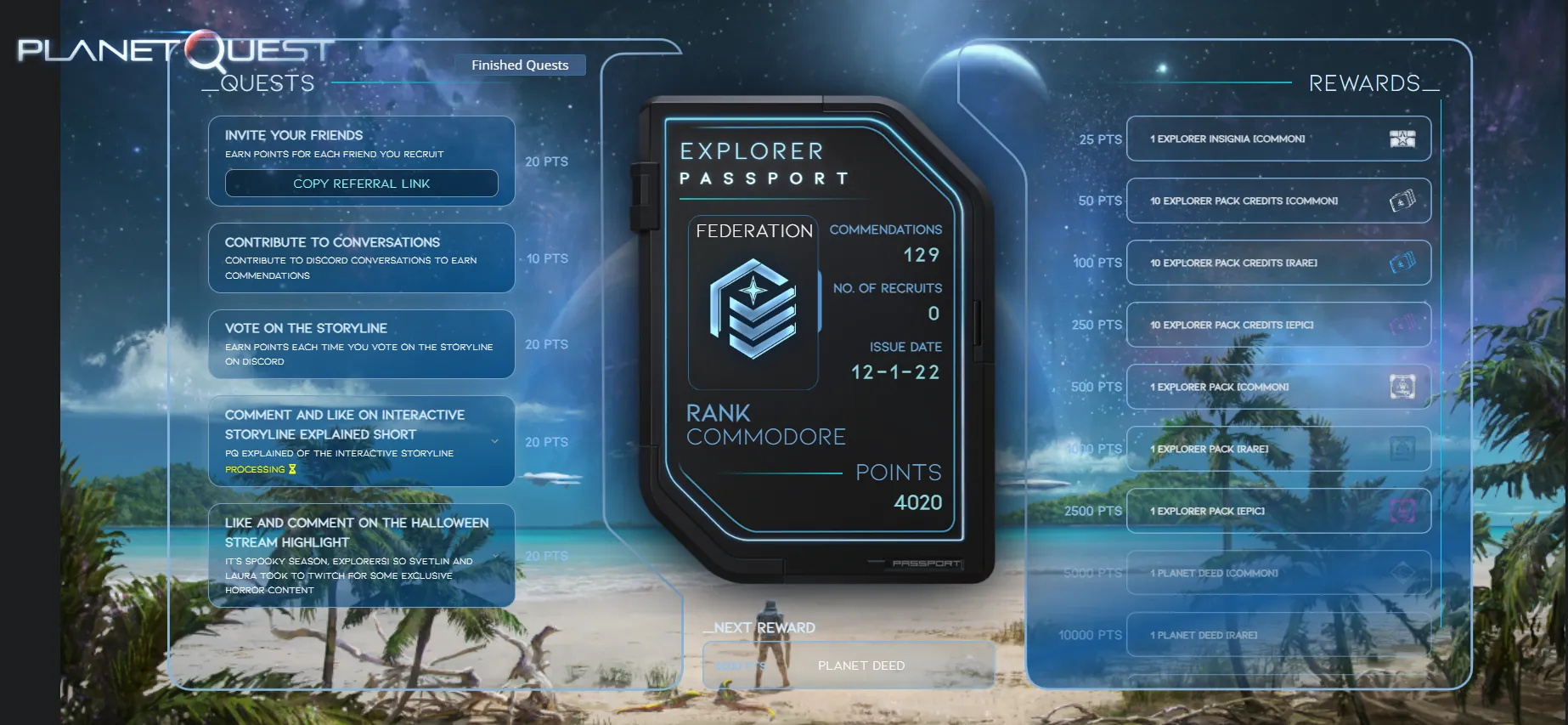 PlanetQuest play2earn web3 gaming blockchain crypto nft gamefi