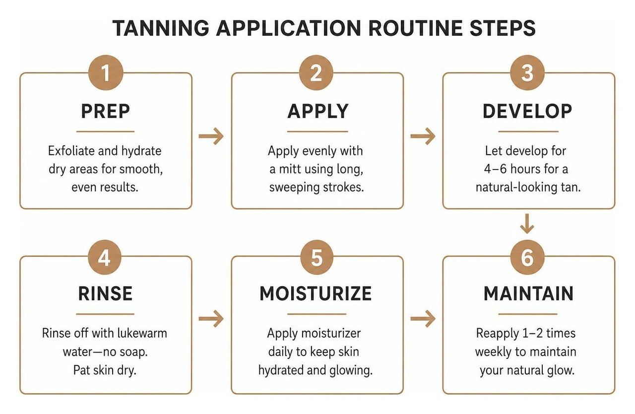 tanning application routine steps tanning application routine steps
