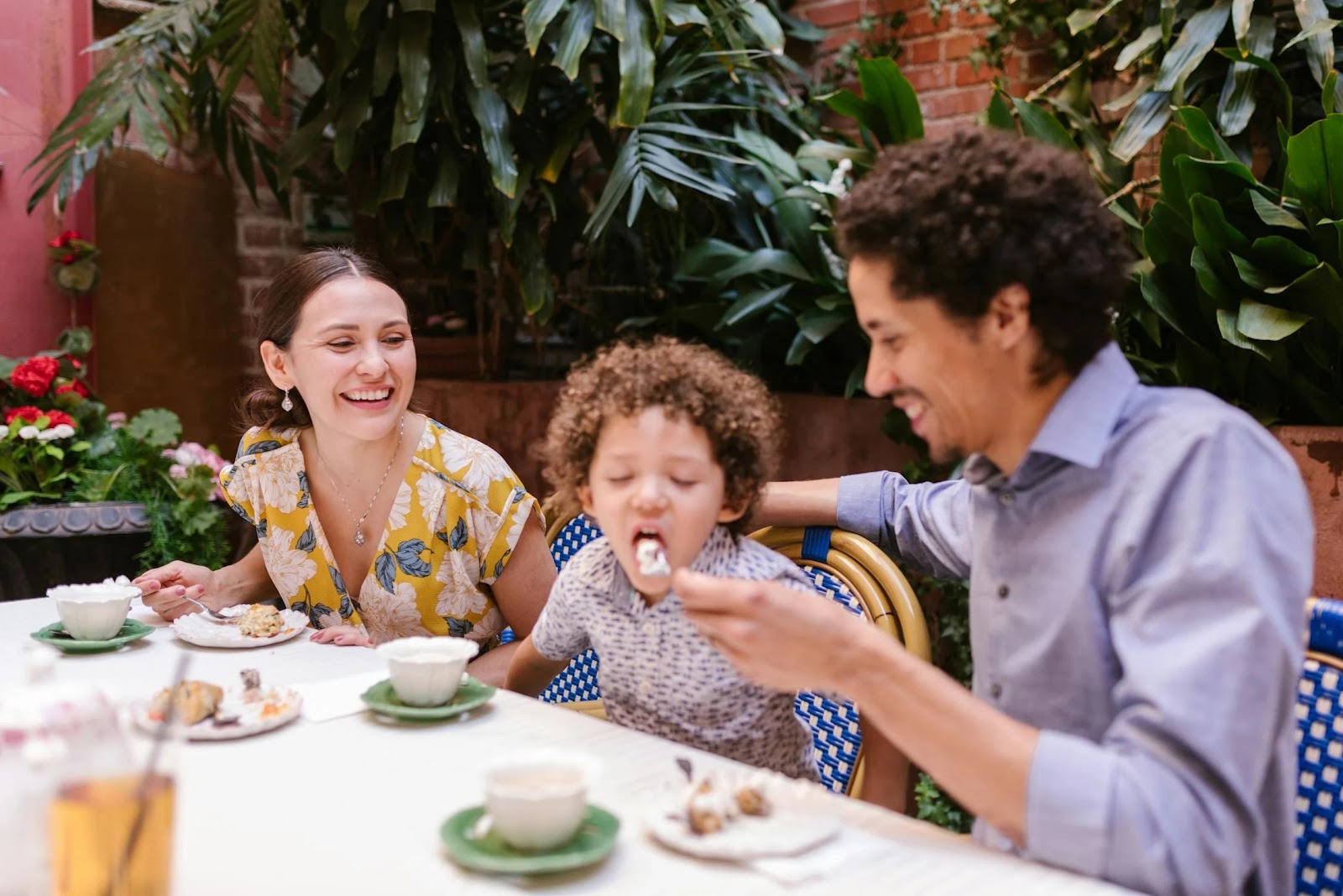 A family having a meal