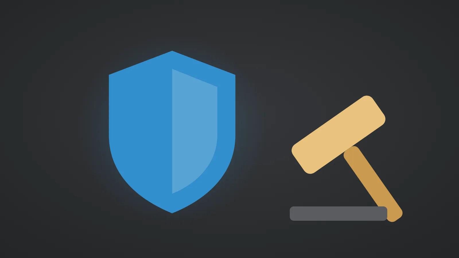 A protective shield beside a judge's gavel