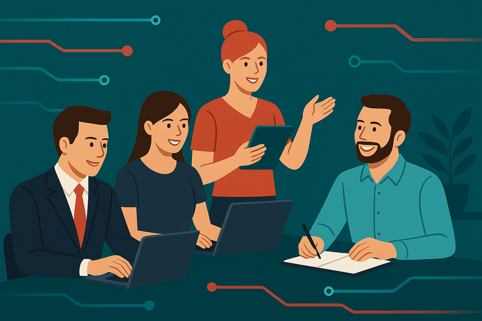 Shawn Mills, CEO of Pisteyo posing with the speaker panel at SIM Women Colorado. Shawn spoke about AI and the future of productivity.