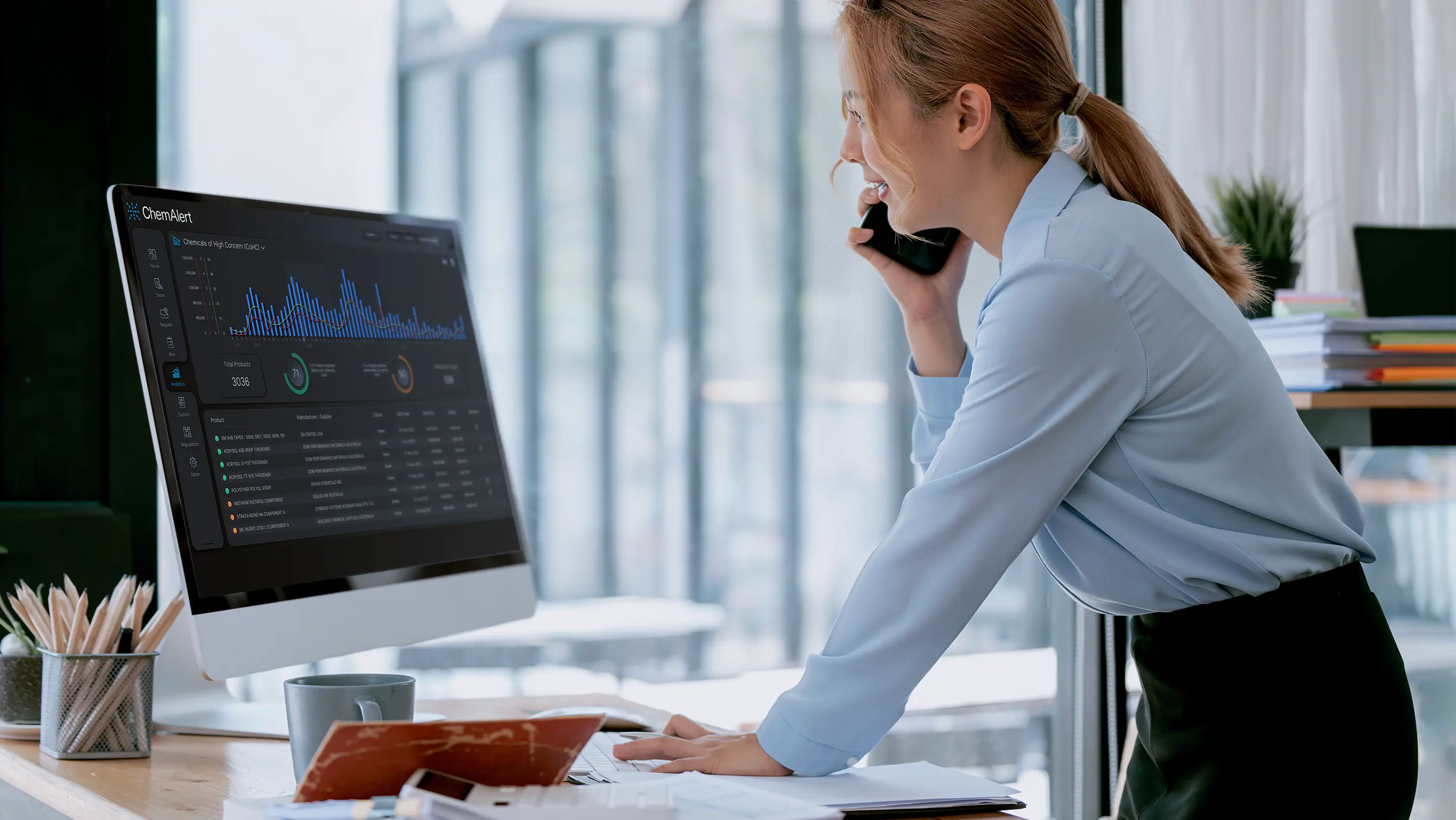 Nurse using Healthcare Risk Management Software on desktop device