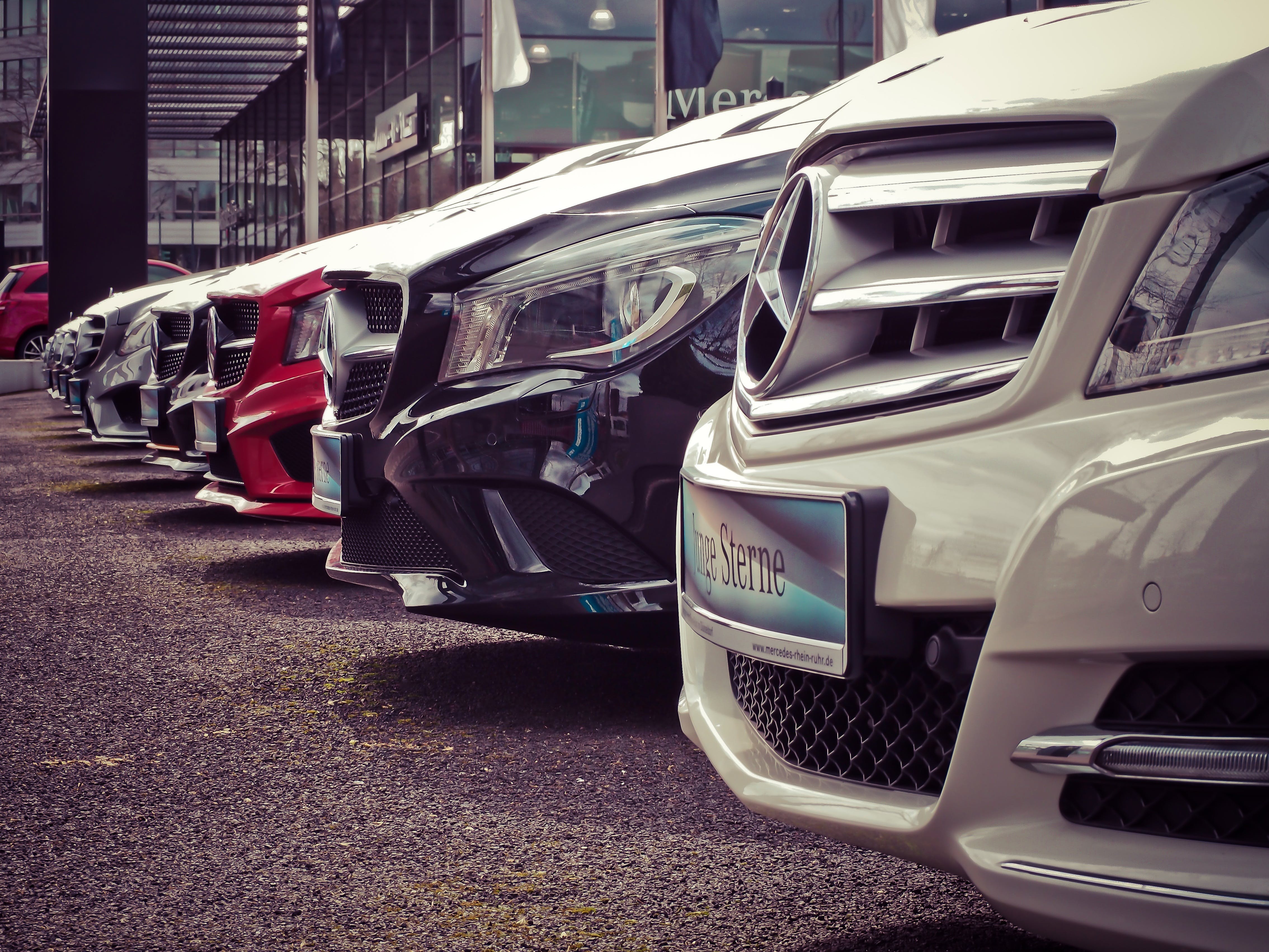 front bumpers showing on parked cars 