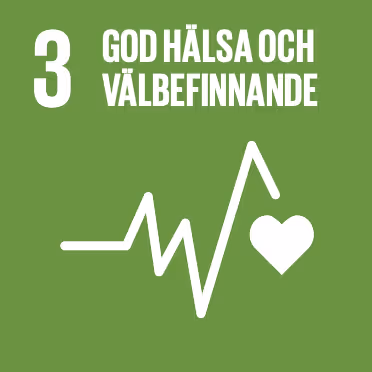 FN:s hållbarhetsmål nummer 3 - God hälsa och välbefinnande - grafisk ikon
