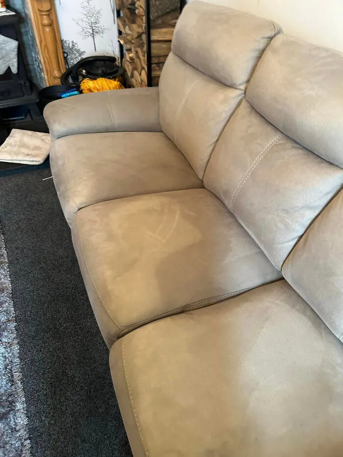 Step two of Ewe Clean upholstery cleaning service Paisley