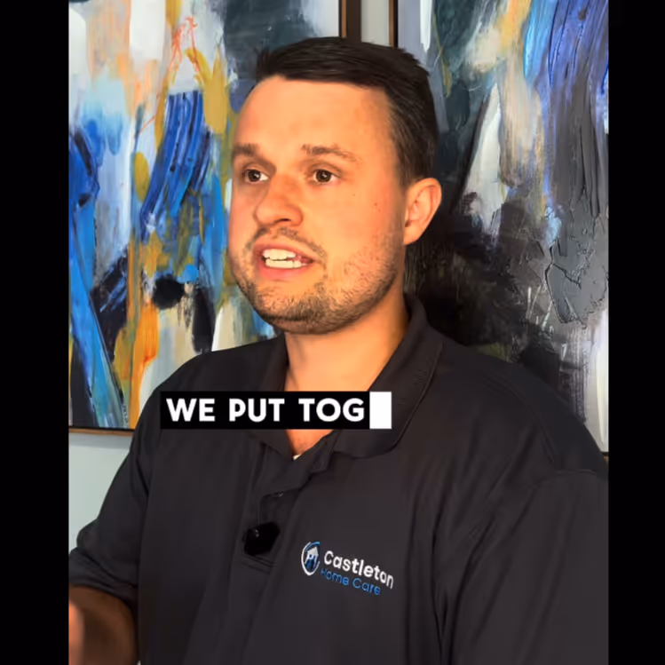 Screenshot of an educational video offered by Castleton Home Care founder, John Britt